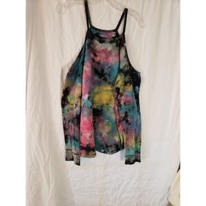 Women's Torrid Tie Dye Cold Shoulder Long Sleeve Top Size 1